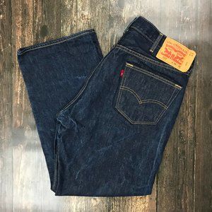 LEVI'S 501 Jeans 38x30 Dark Denim Stone Wash Button Fly 28" Inseam